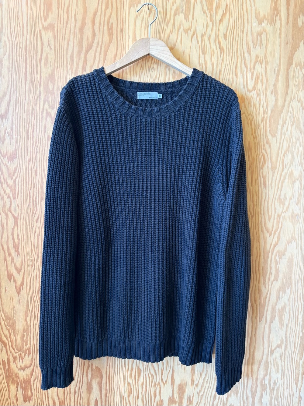 Men's MATINIQUE Crewneck Black Rib-Knit Sweater